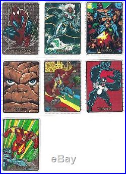 1992 92 Marvel Masterpieces Vending Prism Sticker Set (25) VERY RARE