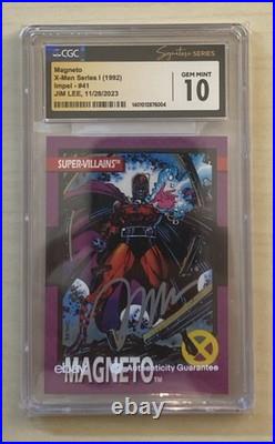 1992 Impel X-Men Series 1 Magneto #41 CGC 10 Jim Lee Signature Series Auto