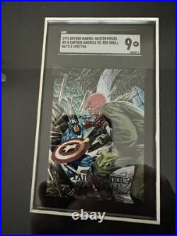 1992 MARVEL MASTERPIECES INSERT DYNA-ETCH FOIL BATTLE SET ALL SGC 9 with FRAME