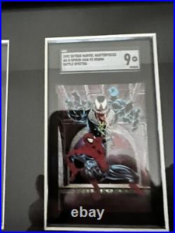 1992 MARVEL MASTERPIECES INSERT DYNA-ETCH FOIL BATTLE SET ALL SGC 9 with FRAME
