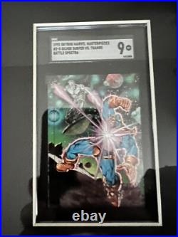 1992 MARVEL MASTERPIECES INSERT DYNA-ETCH FOIL BATTLE SET ALL SGC 9 with FRAME