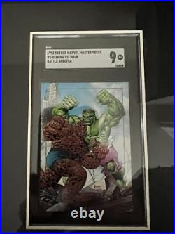 1992 MARVEL MASTERPIECES INSERT DYNA-ETCH FOIL BATTLE SET ALL SGC 9 with FRAME