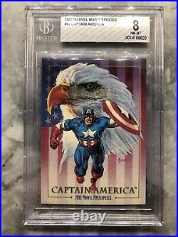 1992 Marvel Masterpieces #16 Captain America Bgs 8 Nm-mint