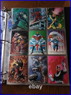 1992 Marvel Masterpieces Base Set In Binder