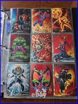 1992 Marvel Masterpieces Base Set In Binder