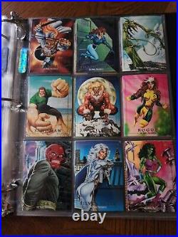 1992 Marvel Masterpieces Base Set In Binder