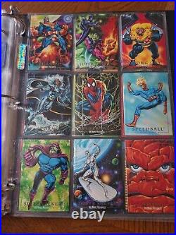 1992 Marvel Masterpieces Base Set In Binder