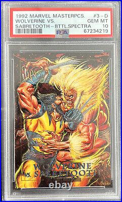 1992 Marvel Masterpieces Battle Spectra Wolverine Vs Sabretooth Psa 10 Gem Mint
