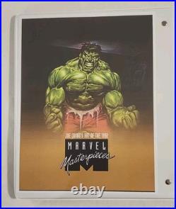 1992 Marvel Masterpieces Complete Base Set + ALL 5 Battle Etch Set + Card Binder
