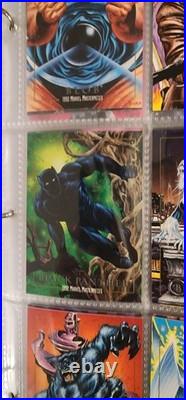 1992 Marvel Masterpieces Complete Base Set + ALL 5 Battle Etch Set + Card Binder