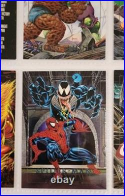 1992 Marvel Masterpieces Complete Base Set + ALL 5 Battle Etch Set + Card Binder