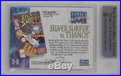 1992 SkyBox Marvel Masterpieces #2-D Silver Surfer vs Thanos BGS 9 MINT Card k4g