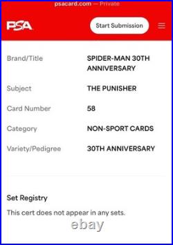 1992 Spider-Man 30th Anniversary THE PUNISHER #58 /PSA 7 /ASM #129-POP 2