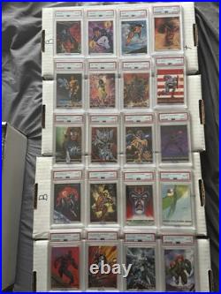 1993 Marvel Masterpieces 72 PSA 10s 1-90 Incomplete Set Plus 2 Bonus Dyna-Etchs