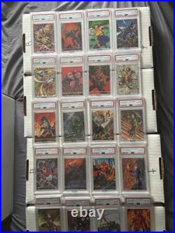 1993 Marvel Masterpieces 72 PSA 10s 1-90 Incomplete Set Plus 2 Bonus Dyna-Etchs