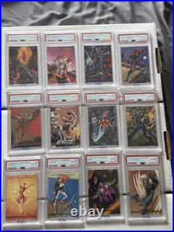 1993 Marvel Masterpieces 72 PSA 10s 1-90 Incomplete Set Plus 2 Bonus Dyna-Etchs