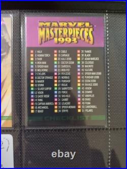 1993 Marvel Masterpieces Complete Base Set, Promo Cards & Dyna Etch Set. SLEEVED