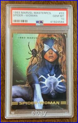 1993 Marvel Masterpieces Spider-woman Psa 10 Gem Mint #33 Fantastic Four