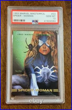 1993 Marvel Masterpieces Spider-woman Psa 10 Gem Mint #33 Fantastic Four
