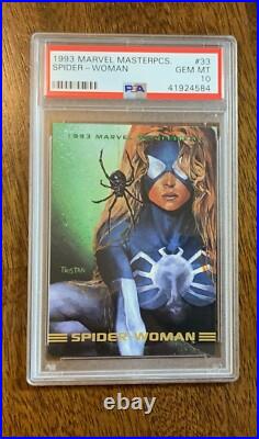 1993 Marvel Masterpieces Spider-woman Psa 10 Gem Mint #33 Fantastic Four