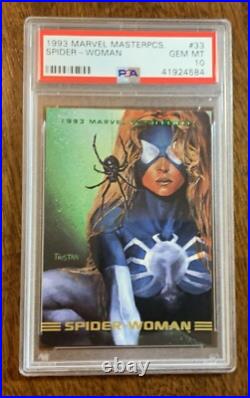 1993 Marvel Masterpieces Spider-woman Psa 10 Gem Mint #33 Fantastic Four Pop 4