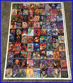 1993 Skybox Marvel Comics Masterpieces Uncut Sheet Complete Set 100 Cards Rare