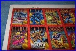 1993 X-Men Marvel Skybox 100 Card Uncut Sheet Series 2 RARE Wolverine Deadpool
