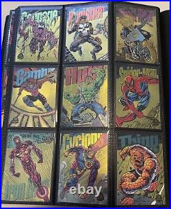 1994 Fleer Marvel Universe, Complete GOLD, Silver, Gold Power Blast Set Comp