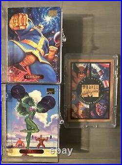 1994 MARVEL MASTERPIECES Set 2 HoloGold, Silver Holo Set & 7 POWER BL, Gold Sig