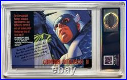 1994 Marvel Masterpieces Gold Foil Sign Series Captain America #18 Lgs 10 Gem Mt