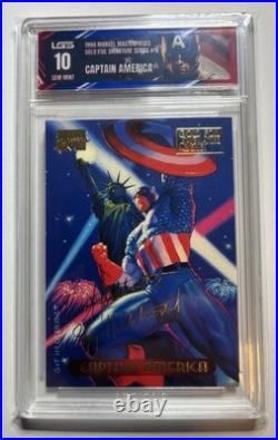 1994 Marvel Masterpieces Gold Foil Sign Series Captain America #18 Lgs 10 Gem Mt