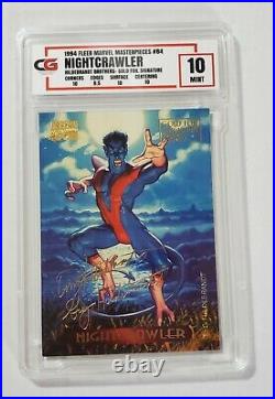 1994 Marvel Masterpieces Night crawler Gold Foil Signature Series #84 Graded 10