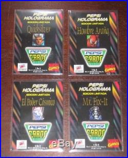 1994 Marvel Pepsi Spanish/Mexico HOLOGRAM Insert Set of 4 Cards ULTRA RARE NM+