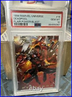 1994 Marvel Universe Flair Power Blast Deadpool #16 PSA 10 Rare Card $$$