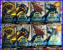 1994 Marvel Universe WalMart Exclusive Gold Powerblast Insert 8 Blue Pack Lot