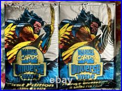 1994 Marvel Universe WalMart Exclusive Gold Powerblast Insert 8 Blue Pack Lot
