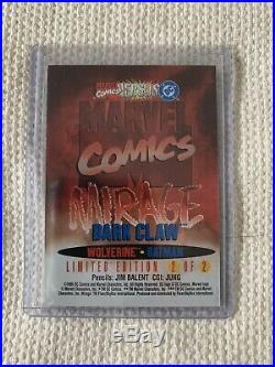 1995 DC vs Versus Marvel Comic DARK CLAW (WOLVERINE/BATMAN) MIRAGE 2 INSERT CARD
