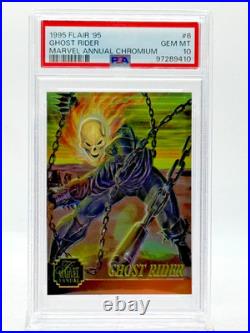 1995 Flair Marvel Annual Chromium GHOST RIDER (Limited #'d 6/ 12) PSA GEM MT 10