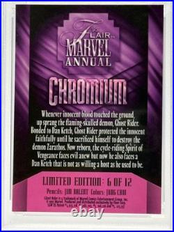 1995 Flair Marvel Annual Chromium GHOST RIDER (Limited #'d 6/ 12) PSA GEM MT 10