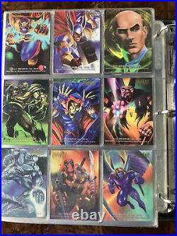1995 Flair Marvel Annual Complete Base Set+8/10 Prints+Power Blast Set x2+Binder
