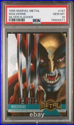 1995 Fleer Marvel Metal #137 Wolverine Alternate M Silver Flasher PSA 10 Pop 5