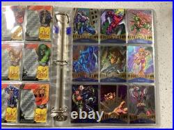1995 Fleer Marvel Metal Complete Base Set of 138 Trading Cards W Binders, pages