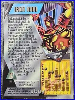 1995 Fleer Marvel Metal Foil Base Trading Card #23 Iron Man NM-M