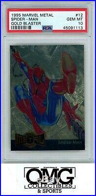 1995 Fleer Marvel Metal Gold Blaster Spiderman PSA 10 POP 2