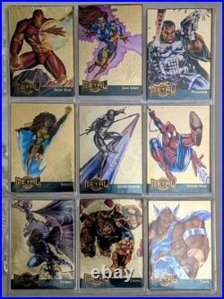 1995 Fleer Metal Marvel Two Full Sets Of 18 Blaster Inserts- Red And Gold- Mint