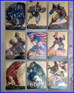 1995 Fleer Metal Marvel Two Full Sets Of 18 Blaster Inserts- Red And Gold- Mint