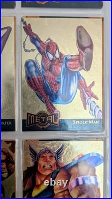 1995 Fleer Metal Marvel Two Full Sets Of 18 Blaster Inserts- Red And Gold- Mint