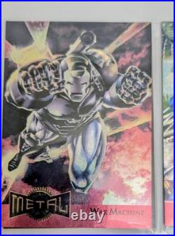 1995 Fleer Metal Marvel Two Full Sets Of 18 Blaster Inserts- Red And Gold- Mint