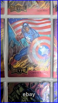 1995 Fleer Metal Marvel Two Full Sets Of 18 Blaster Inserts- Red And Gold- Mint