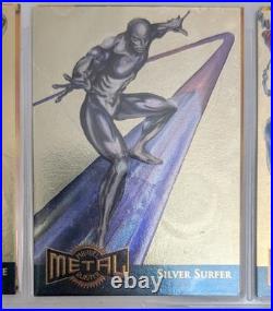 1995 Fleer Metal Marvel Two Full Sets Of 18 Blaster Inserts- Red And Gold- Mint